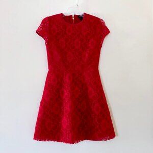 FOREVER 21 Red Lace Zip Up Dress